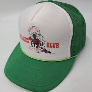 Vintage Harolds Club Hat Snapback Trucker Mesh Green White Casino Reno Nevada